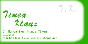 timea klaus business card